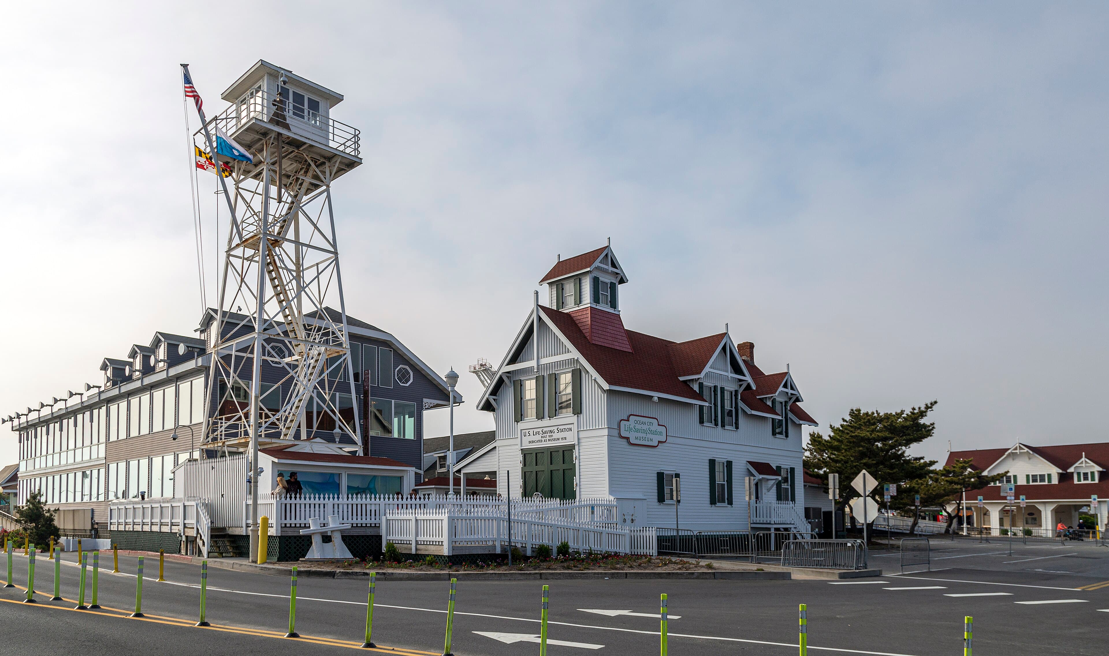 The shingled Ocean City Life-Saving Station Museum at the southern end of the Boardwalk.
